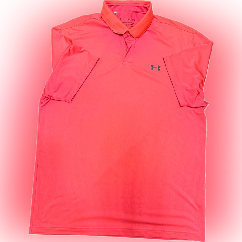 Under Armour Men's Salmon Pink Polo Shirt | Sz Large